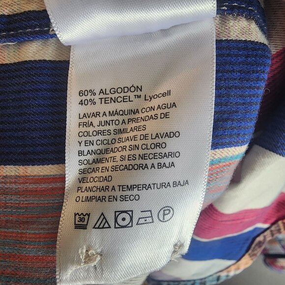 Tommy Bahama Shirt Mens 2XL Multicolor Plaid Button Up Long Sleeve Cotton Tencel - Picture 8 of 12